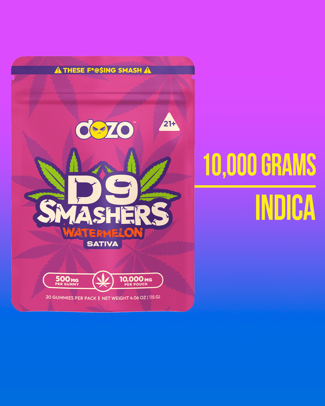 D9 Smashers Gummies | 500mg per gummy