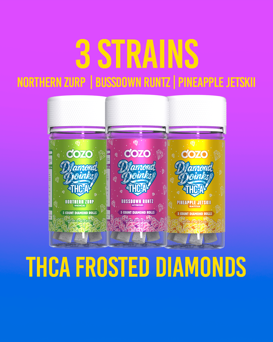 Dozo THC-A Doinks -  Diamond Rolls (5ct)