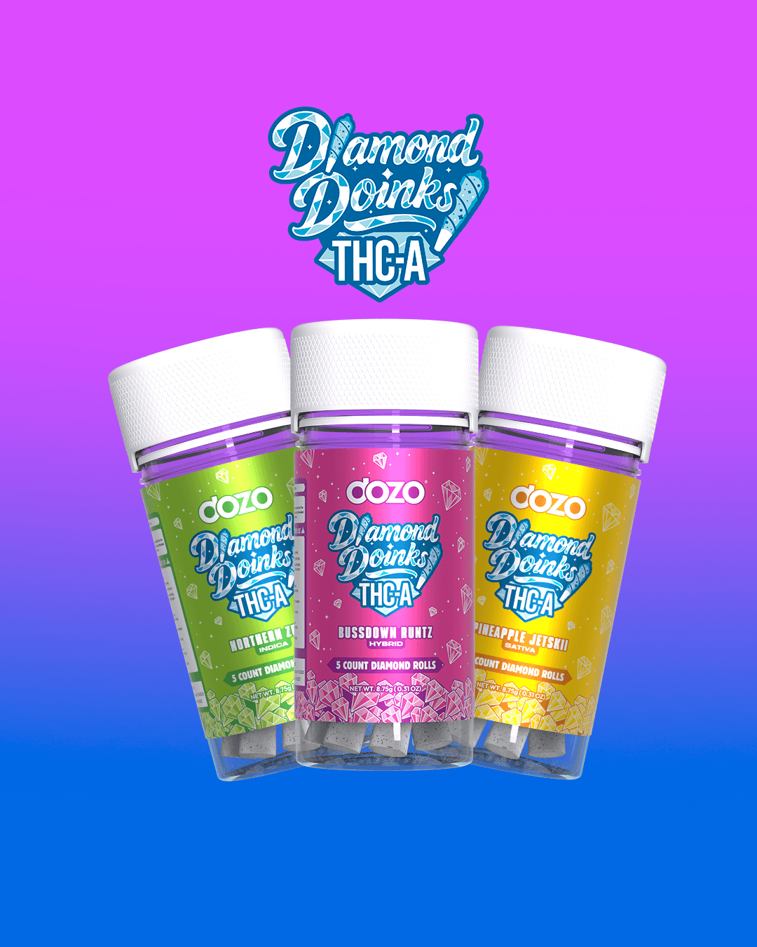 Dozo THC-A Doinks -  Diamond Rolls (5ct)